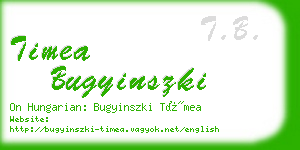 timea bugyinszki business card
